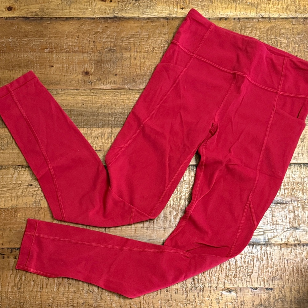 Athleta Girl High Rise Stash Your Treasures Legging Cardinal Red